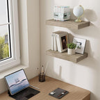 Dreamland 16 Inches Floating Shelves for Wall,6.7 Inch Deep Floating Shelves Set of 2, Large Display & Storage Shelf, Wall Sh
