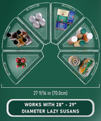 Lazy Susan Cabinet Organizer Bins for 26"/ 28"/ 32" Diameter Corner Organizer, Plastic Cabinet Storage Bin, 1/8 Wedge - Food 