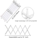 WEBI Accordion Wall Hanger,Expandable Wooden Hat Rack for Wall Mounted Coat Rack,Accordion Hat Hooks Holder for Baseball Caps