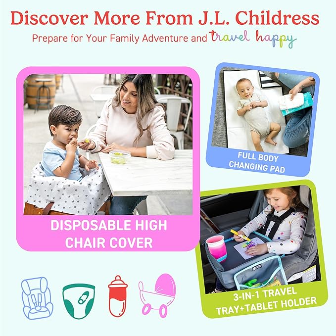 J.L. Childress Padded Backpack Car Seat Bag - Car Seat Travel Bag for Airplane, Cover Fits Most Baby & Infant Carriers & Boos