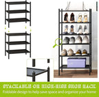 BMOSU 3-Tier Bamboo Small Shoe Rack Premium Stackable Shoe Shelf Storage Organizer for Hallway Closet Living Room Entryway Or