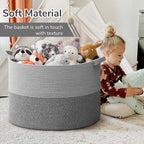 INDRESSME 115L Extra Large Blanket Basket, Cotton Rope Basket for Nursery Living Room, Decorative Woven Storage Baskets with 