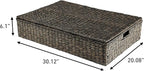 happimess BSK2015C Holden 30" Classic Costal Hand-Woven Hyacinth Wicker Under Bed Storage Basket with for Storage and Decorat