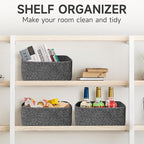 3-Pack Shelf Baskets for Organizing, Closet Organizer Bins, Small Woven Baskets, Rope Toy Basket, Storage Basket for Shelves,