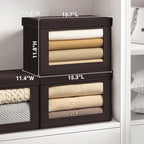 Homsorout Stackable Storage Bins with Lids - Large Storage Box with Lids, Foldable Closet Boxes for Organizing, Wardrobe Clot