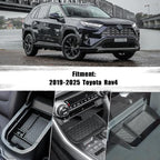 3PCS Center Console Organizer Tray and Armrest Storage Box Compatible with Toyota RAV4 2019-2022 2023 2024 2025 Dash Storage Tray Interior Accessories-Not for New 10.5'' Multimedia Display