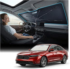 Windshield Sun Shade Umbrella for Honda Accord - [Vinyl Coating Heat Shield] Protect Car from Sun Rays & Heat Damage Keep Cool and Protect Interior, Spring Structure Edge