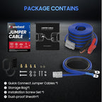 Heavy Duty Jumper Cables - 2/0 Gauge 30 Feet 1600Amp Automotive Booster Jumper Cables with 350A Battery Quick Connect and Permanent Installation kit for Car, SUV and Trucks Battery - (SB350 Gray)