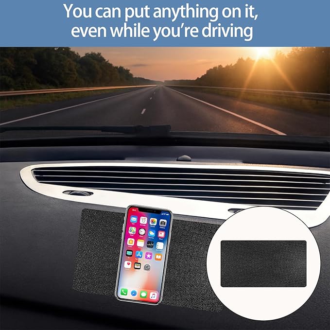 2Pack Dash Anti-Slip Mat, Sticky Pad for Car Dashboard, High Temperature Resistant Grid Style PU Dash Sticky Pad for Phone GP