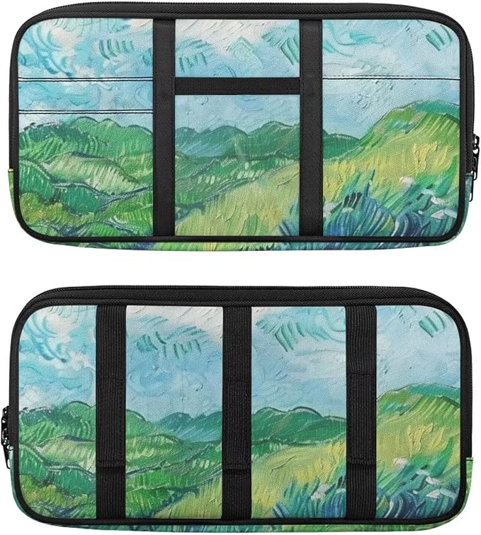 Green Wheat Field Car Sun Visor Organizer and Registration and Insurance Card Holder Multi-Pocket Auto Visor Organizer for Car, SUV and Truck Visor Organizer for Men Women