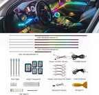 Acrylic Interior Car LED Strip Lights, Dreamcolor 10-in-1 Car Ambient Lighting Kit, with APP Control, 622 LED Fiber Optic Strip Lights for Cars, Supports Neon Sync with Music DIY Mode