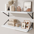 Deep Floating Shelves for Wall,30" Wx10 D Wood Floating Shelf Set of 2,Sturdy Metal Bracket Wide Display & Storage,Wall Mount