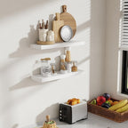 24 Inch Floating Shelves, 8 Inch Deep Floating Shelves for Wall, Hanging Shelf with Invisible Brackets, Deep Shelves for Bath