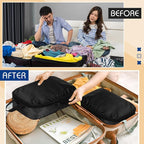 5 Pack Compression Packing Cubes for Travel Space Saving Cubes Luggage Organizer for Suitcase(Black,S)