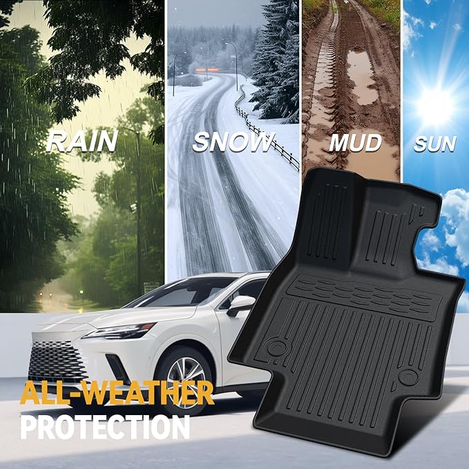 Floor Mats for Lexus RX350/RX350H/RX500h 2023-2026, All Weather Floor Mats Trunk Cargo Liner with Backrest Protectors and Door Sill Guards Accessories, Full Coverage Set (Not fit RX450h & PHEV)