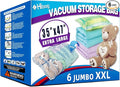 XXL Jumbo 47''X35'' Vacuum Storage Space Saver Bags Extra Large for Blanket, Bedding, Comforters and Huge Stuffed Toy (6 Pack