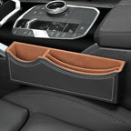 Car Seat Gap Organizer Large Capacity Leather Storage Box with Charging Port Multi-Purpose Car Seat Crevice Storage Solution for Phones Wallets Cards Ideal for Car Organization (Modern, Black-Double)