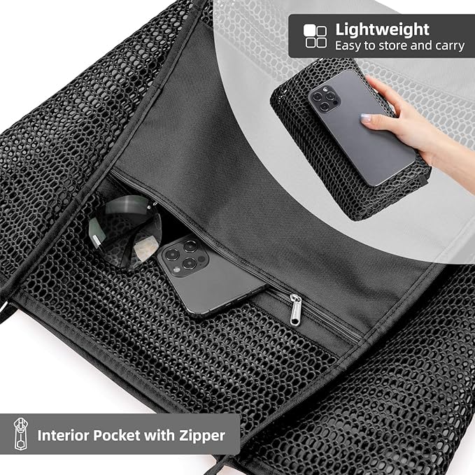 KALIDI BeachNylon Mesh Tote Bag, Casual Tote Bag Hobo Women Foldable MAX 23L Shoulder Bag For Beach Picnic Vacation