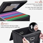 8 Pack File Organizer Boxes with Lids, Collapsible Document Storage Bin with Mesh Pockets & Zipper, Fits Letter/Legal Size Fo