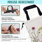 Car Garbage Bag Vintage Botanical Wildflowers Drawstring Car Trash Bag Hanging for Back Seat with Adjustable Buckle Canvas Vehicle Trash Can Easy-to-Install