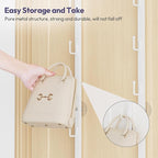 SWTYMIKI Over the Door Purse Organizer - 2 Packs Wall Mounted Purse Rack with 5 Hooks Design, Hanging Handbag Organizer Stora