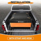 [High Visibility] Waterproof Truck Bed Bag with Orange Safety Trim, 26 CuFt Heavy Duty Cargo Carrier for Pickup Truck, Weatherproof Storage Bag for Camping & Road Trips