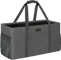 GhvyenntteS Extra Large Utility Tote Bag, Stand Up Utility Tote with Metal Wire Frame & Hard Bottom Board, Reusable Grocery Bags With Handles, Extra Large Beach Bag, Collapsible Car Tote