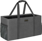 GhvyenntteS Extra Large Utility Tote Bag, Stand Up Utility Tote with Metal Wire Frame & Hard Bottom Board, Reusable Grocery Bags With Handles, Extra Large Beach Bag, Collapsible Car Tote