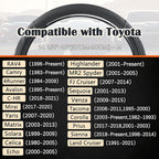 GIANT PANDA Car Steering Wheel Cover for Toyota RAV4,Camry,Highlander,Corolla,Prius,Tacoma,Standard Size - Black+Gray Line