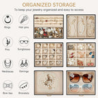 AKOZLIN 6-Tier Jewelry Box Organizer Functional 5 Drawers Leather Jewelry Storage Case for Women Girls Ring Necklace Earring 
