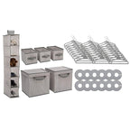 Delta Children Nursery Storage 48 Piece Set - Easy Storage/Organization Solution - Keeps Bedroom, Nursery & Closet Clean, Gre