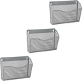 EASEPRES 3 Single Pocket Mesh Hanging File Organizer, Vertical Wall Mounted Magazine File Holder, Mount Basket Mail Paper Doc