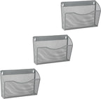 EASEPRES 3 Single Pocket Mesh Hanging File Organizer, Vertical Wall Mounted Magazine File Holder, Mount Basket Mail Paper Doc