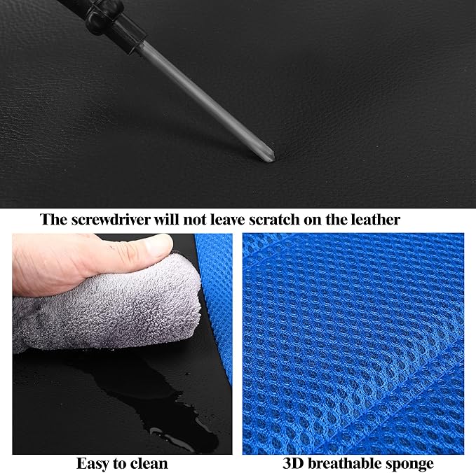 3D Foam Leather Car Seat Covers Two Front Seats only, Air Cool Mesh Thick Seat Covers, All Weather Car Seat Cover Comfort & P