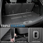 Cargo Mat with Backrest Mat for 2020-2025 2026 Ford Explorer Car Mat Accessories, All Weather TPE Cargo Liner Trunk Mat Active/ST Line/ST/Platinum(Cargo Mat with Backrest Mat)