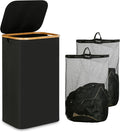 iEGrow Laundry Hamper with Lid, 110L Large Laundry Basket with Handle, Collapsible Clothes Basket Organizer with Removable 2 