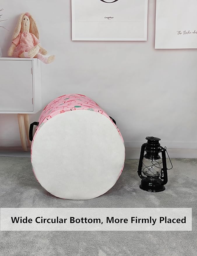 QUEENLALA Large Storage Basket,Laundry Hamper/Bathroom/Home Decor/Collapsible Round Storage Bin,Boys and Girls Hamper/Boxes/C