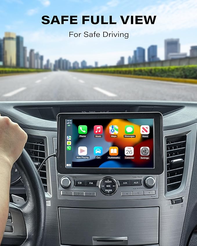 1Zero CD Slot Mount for CarPlay Screen, 360° Rotation Tool-Free Installation CarPlay CD Mount Compatible with 7-11 Inch Portable Car Play Screens & GPS Navigation