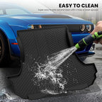 LASFIT Cargo Mats for Dodge Challenger 2011 2012 2013 2014 2015 2016 2017 2018 2019 2020 2021 2022 2023, All Weather TPE Custom Fit Trunk Mats Cargo Liners, Black