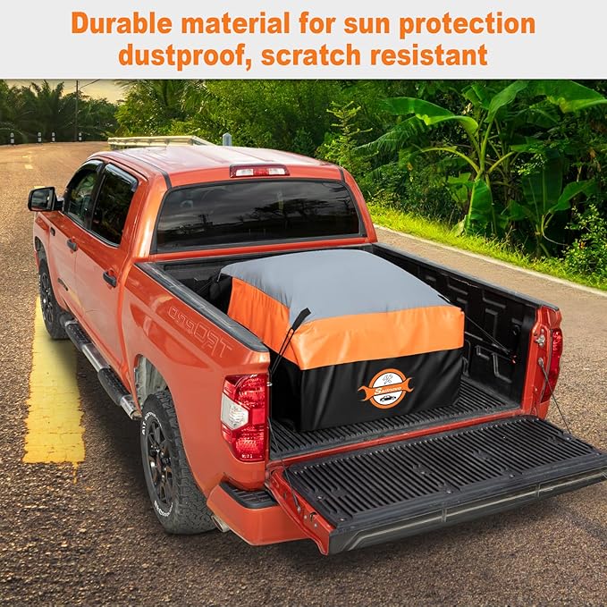 Sailnovo Truck Bed Cargo Bag, 26 Cubic ft Waterproof Cargo Bag for Truck Bed, Heavy Duty PVC Truck Cargo Bag Fits Any Truck Size with 6 Stretch Cord, Packing Bag (50''x40''x22'')