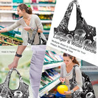 BeeGreen Turtle Reusable Grocery Bags Frog Elephant Penguin Jellyfish Shopping Bags Bulk 50LBS X-Large Heavy Duty 6 Pieces
