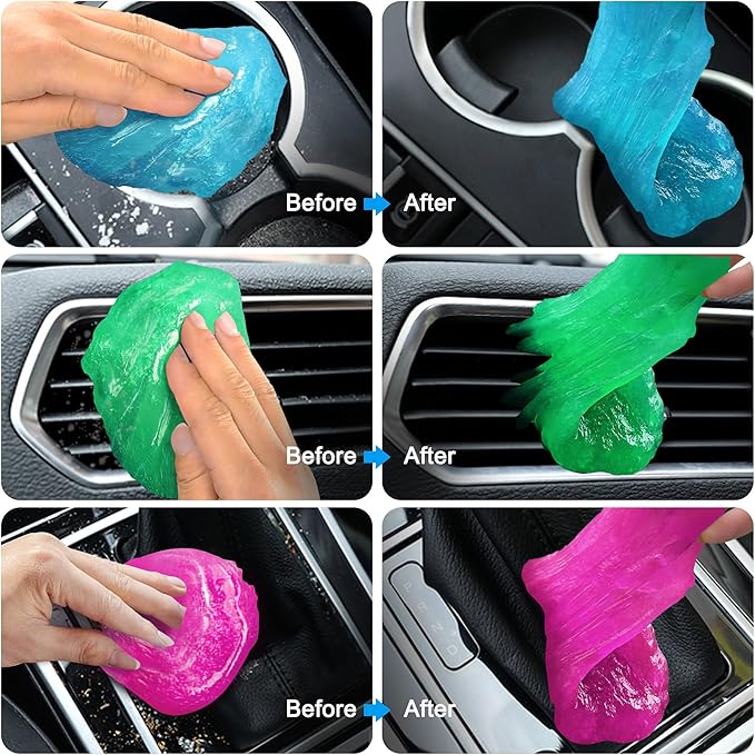 Car Cleaning Gels 4-Pack, Car Cleaning Putty Universal Auto Detailing Tools Car Interior Cleaner, Dust Cleaning Slime, Car Ac