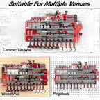 Power Tool Organizer Wall Mount, Cordless Drill Hanger Storage Rack 8 Drill Holder, 4 Layer Heavy Metal Large Capacity Tool R
