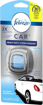 Febreze Air Freshener, Car Vent Clip Air Freshener, Heavy Duty Air Freshener, Crisp Clean Air Freshener
