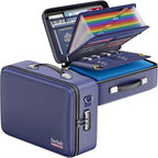 DocSafe Fireproof Document Box with Lock, Hard Case File Organizer with Accordion File Folder, Fireproof Water Resistant Safe