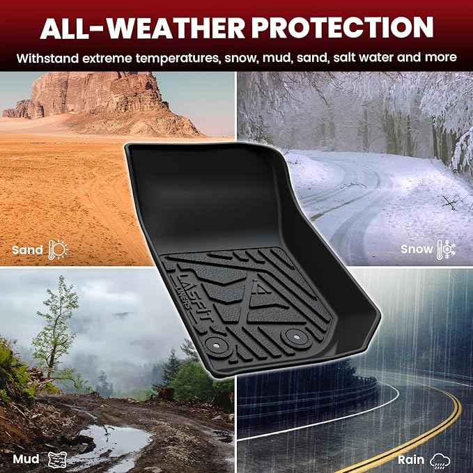 LASFIT Floor Mats & Cargo Mat for Jeep Wrangler JK 2014-2018 Unlimited 4-Door (NOT for JL or 2-Door) All Weather TPE Custom Fit Car Mats Floor Liners Cargo Liner Cargo Mat Black