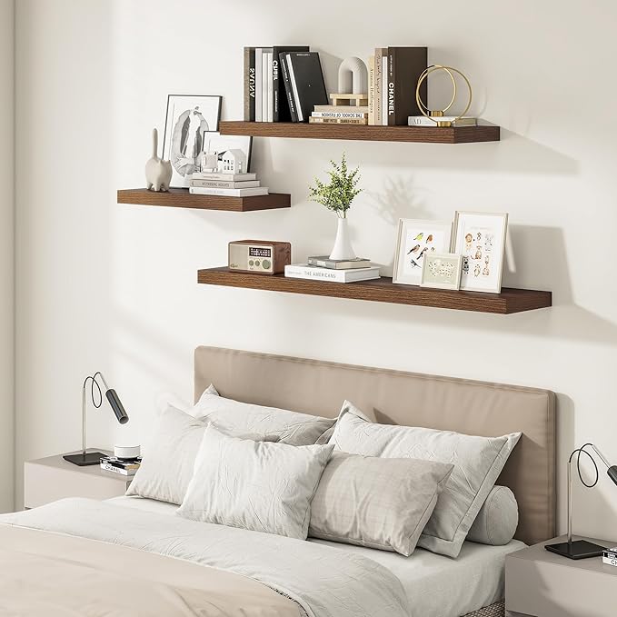 Vivelove Farmhouse Floating Shelves for Wall 12 Inch Deep, 36" X 12" X 2" Floating Shelf, 2 Inch Thick Shelf for Living Room 
