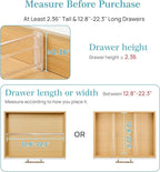 Vtopmart 2.36” Drawer Dividers with Expandable Inserts, 12.8"-22.3" Adjustable Kitchen Drawer Organizer, Clear Plastic Organi