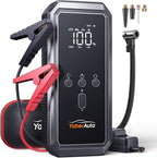 YaberAuto 9-in-1 Jump Starter with Air Compressor 5500A 150PSI Portable Car Battery Jump Starter (All Gas/10L Diesel), 12V