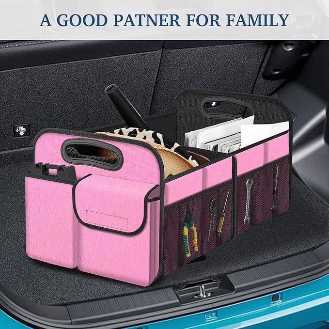 Femuar Car Trunk Organizer, Car Storage Organizer with Large Capacity Waterproof Collapsible Trunk Organizer for Car Suv/Jeep/
